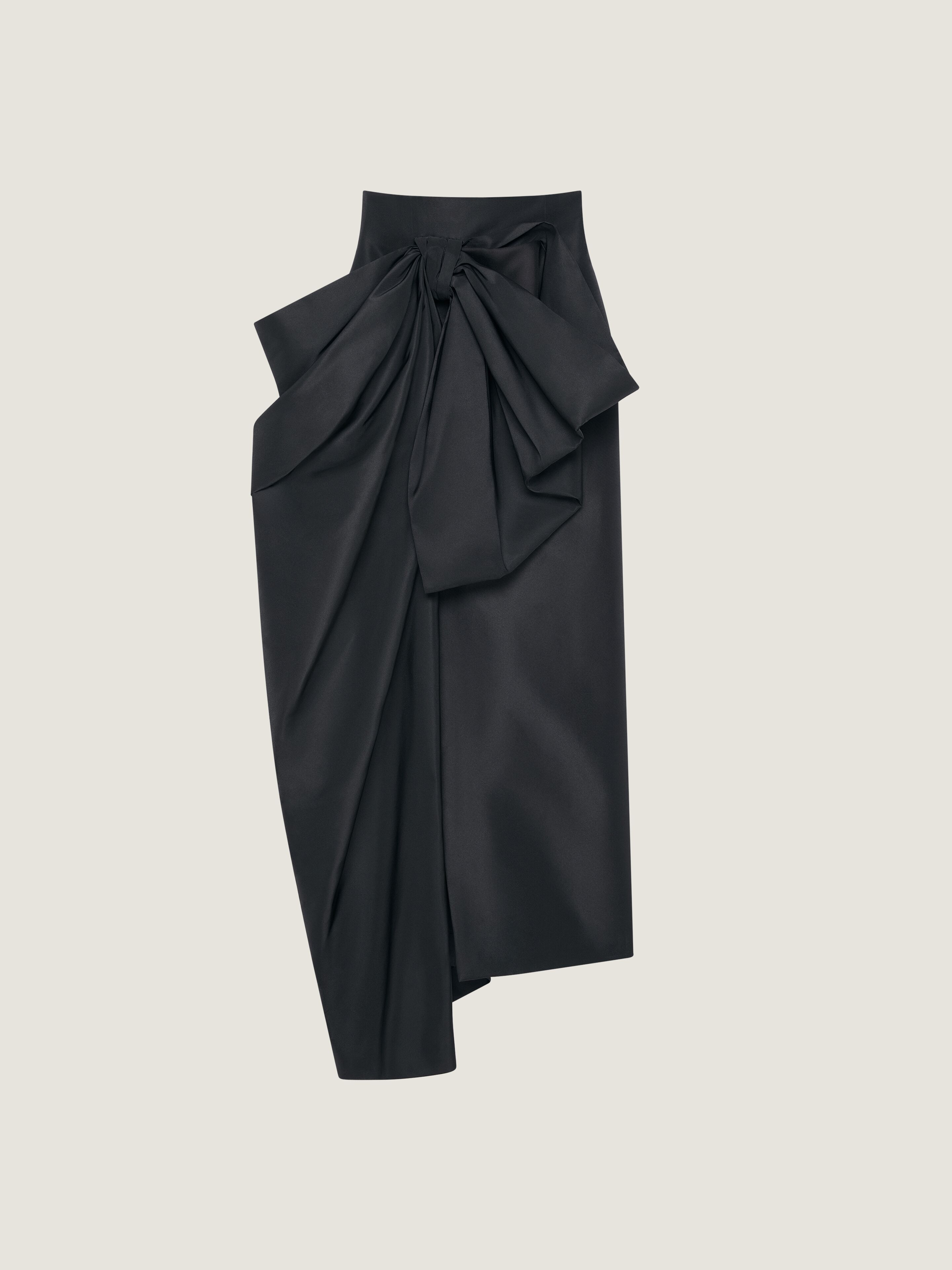 Midi skirt in polyfaille with bow detail